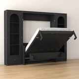 88"H Queen Size Murphy Platform Bed with Shelf