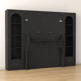 88"H Queen Size Murphy Platform Bed with Shelf