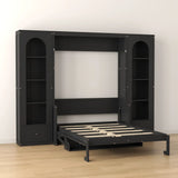 88"H Queen Size Murphy Platform Bed with Shelf