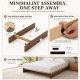 Yechen Solid Oak Platform Bed Frame | Dovetail Joinery, Wooden Slats, No Box Spring Needed