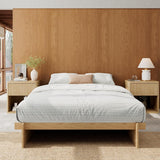 Platform Bed Frame with Dovetail Joinery – 10-Min Assembly, Wood Slats, No Box Spring, Natural| Walnut