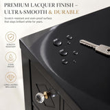 Yechen 3-Drawer Nightstand with USB-C & AC Outlets | Crystal Handles | White & Black