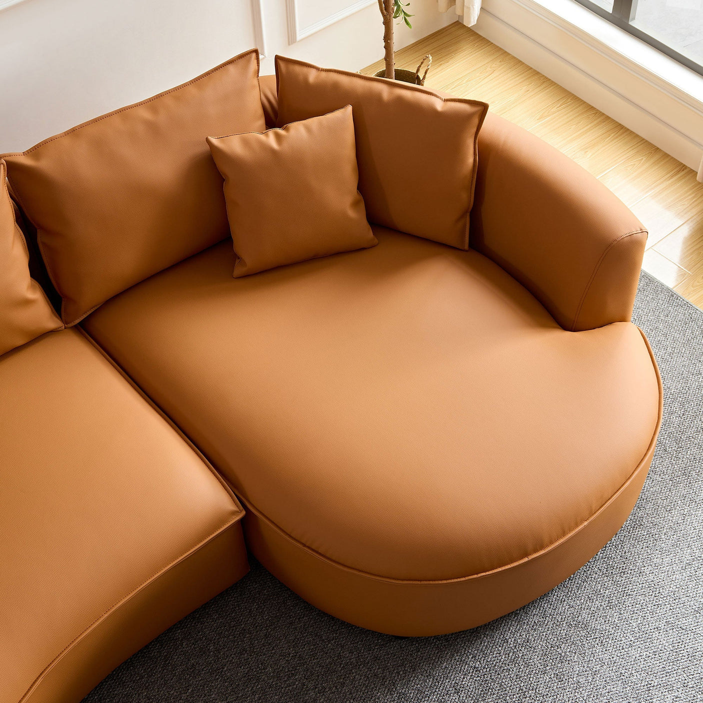 Mareno Leather Sectional Sofa