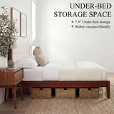 Yechen King Bed Frame – FSC Bamboo, Japanese Joinery & Upholstered Headboard