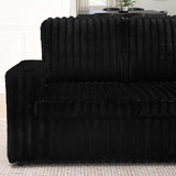 114" U-Shaped Sectional Sofa with Pull-Out Bed, Storage Chaise & USB Ports | Plush Corduroy, Seats 7