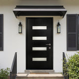 YECHEN 36" x 80" Fiberglass Pre-Hung Front Door, Contemporary Black Entry Door with Frosted Privacy Glass (Left/Right Hand Inswing)