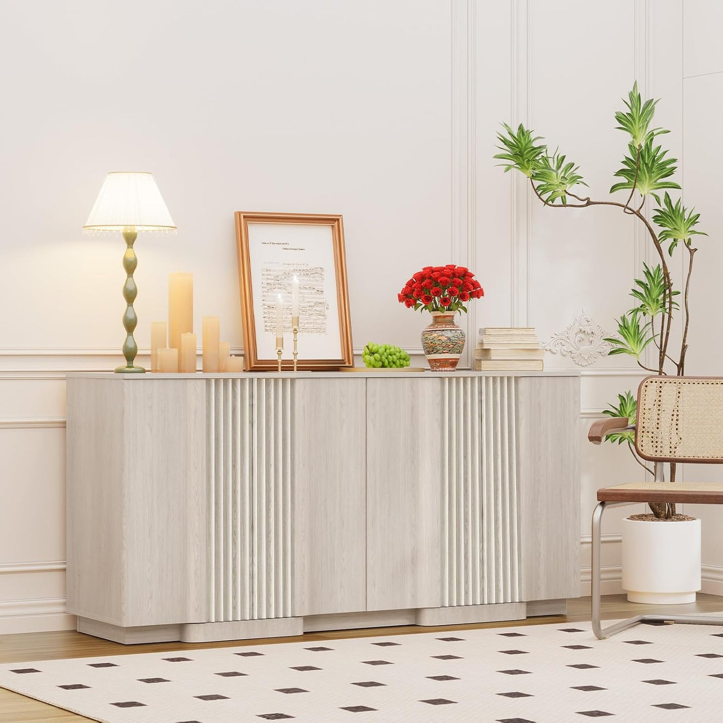 31.5" Modern Buffet Cabinet  With Storage