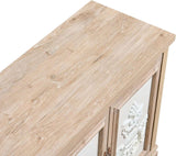 63" Farmhouse Accent Sideboard Buffet Cabinet with Painted 3D Decorative Doors