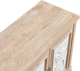 63" Farmhouse Accent Sideboard Buffet Cabinet with Painted 3D Decorative Doors