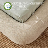 YECHEN Queen Cloud Bed Frame - Modern Water-Resistant Bouclé Upholstered Platform Bed, Tool-Free Assembly, No Box Spring Needed - Cream