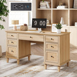 58'' Wood Executive Desk with 7 Drawers