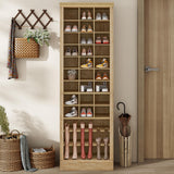 Yechen Tall Shoe Cabinet – 9-Tier, 27 Cubbies, 74.9" Freestanding Organizer | Light Brown