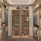 Yechen Tall Shoe Cabinet – 9-Tier, 27 Cubbies, 74.9" Freestanding Organizer | Light Brown