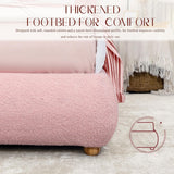 Boucle Fabric Cloud Bed Frame with Round Corner Headboard
