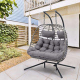Double Egg Swing Chair with Stand for Outdoor