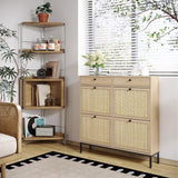 Freestanding Shoe Cabinet with 4 Flip Drawers