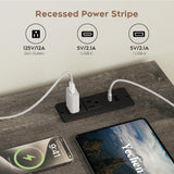 L-Shaped Standing Adjustable Desk, 4-in-1 Power Strip
