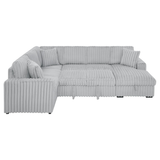 122'' U-Shaped Corduroy Sectional Sofa with Sleeper Bed & Storage Chaise