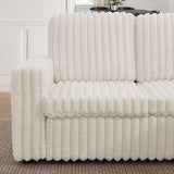 114" U-Shaped Sectional Sofa with Pull-Out Bed, Storage Chaise & USB Ports | Plush Corduroy, Seats 7