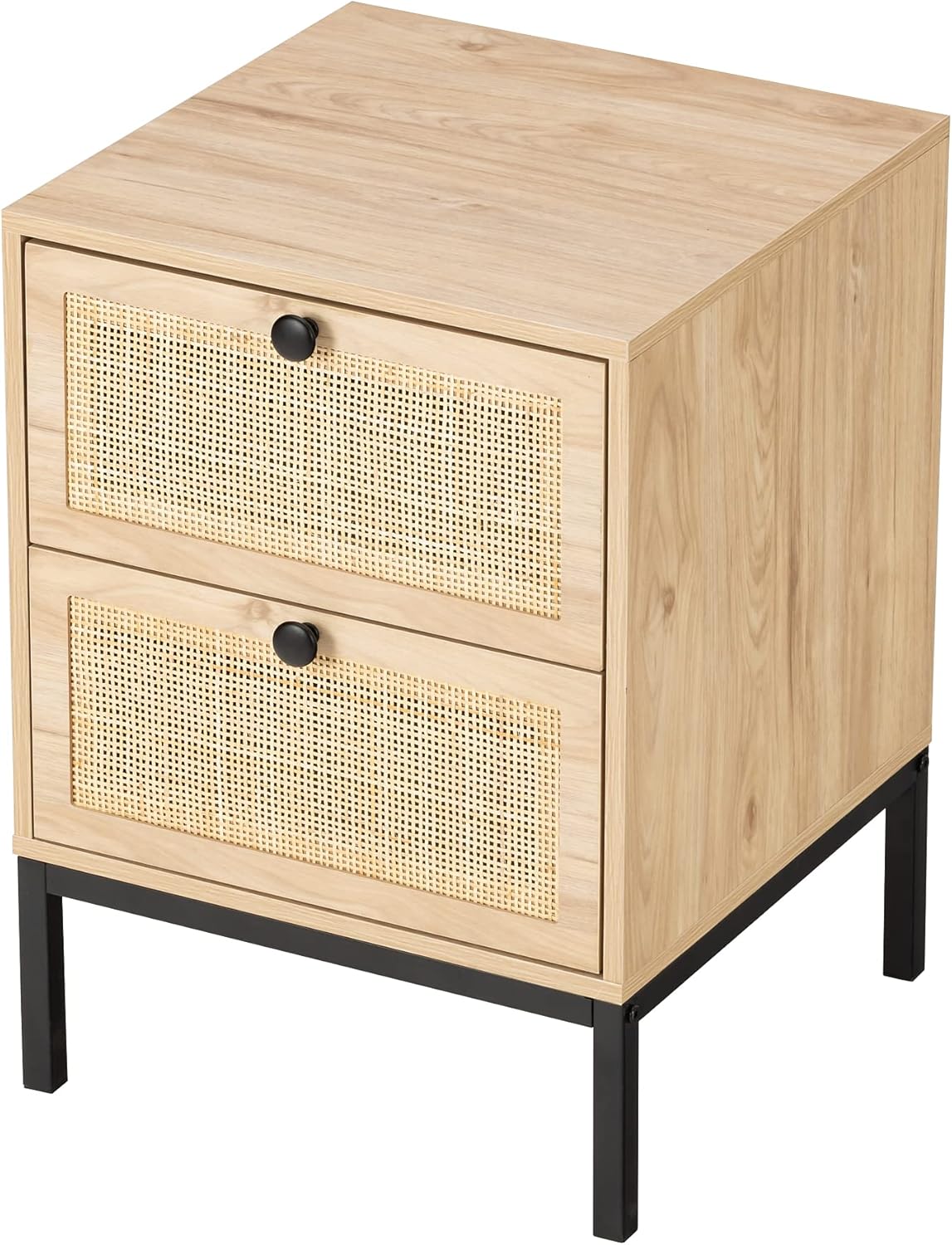 Boho Rattan Drawers Sidetable Nightstand 2 Packs