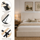 Yechen Hydraulic Lift Storage Bed 51.2" Tall Upholstered Headboard