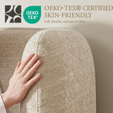 YECHEN Queen Cloud Bed Frame - Modern Upholstered Platform Bed with Curved Headboard, Water-Resistant Bouclé Fabric, Tool-Free Assembly, No Box Spring Needed