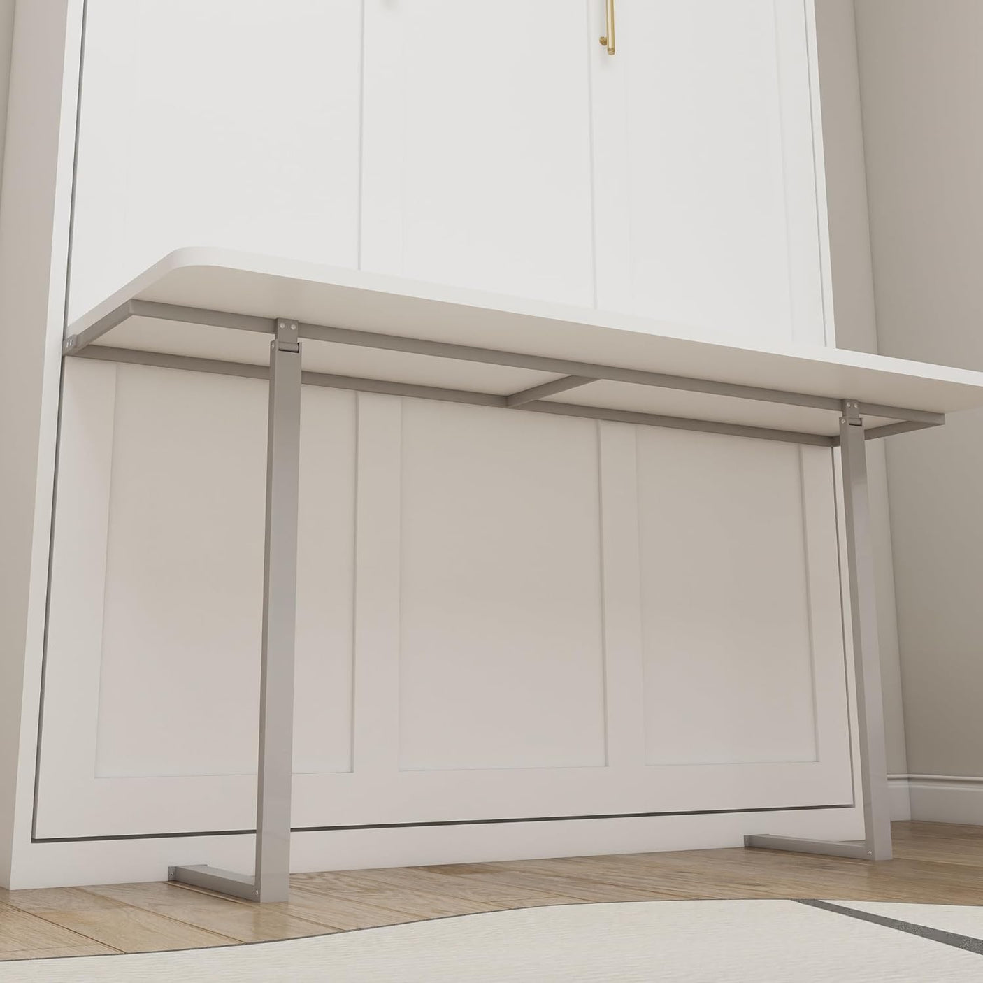 Queen Size Murphy Bed with Desk | Space-Saving Foldable Wall Bed | Yechen Home