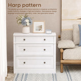 31.5" Oversized Nightstand with 3 Drawers | Light Oak, Ivory White & Walnut