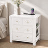 Yechen 3-Drawer Nightstand with USB-C & AC Outlets | Crystal Handles | White & Black