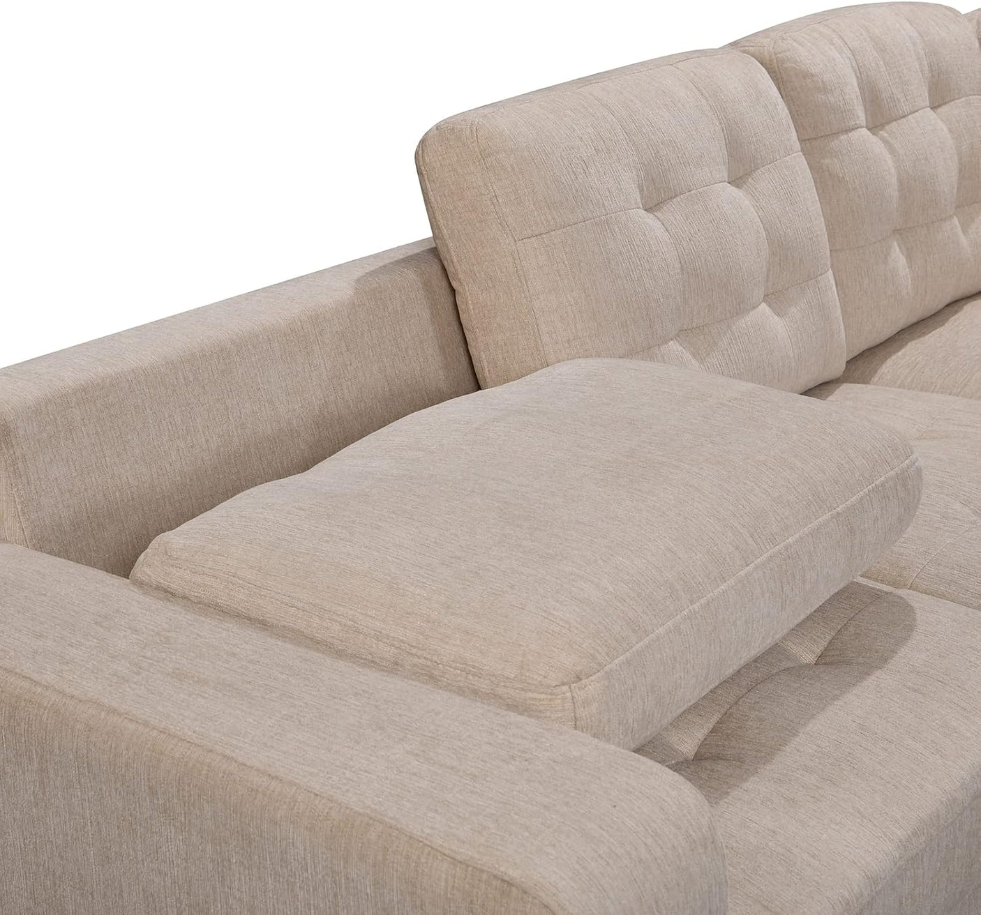 149'' Oversized Large Sectional Sleeper Sofa with Pull Out Bed & Cuddler | 7-Seater L-Shaped Sectional Couch with Chaise Lounge