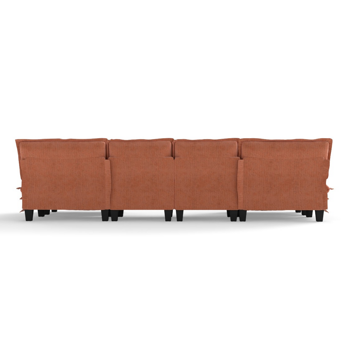 Modular Sectional Sofa with Cloud Cushions | Chenille Fabric | 2/3/4 Seater with Ottoman Options