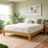 Bamboo Japanese Joinery Bed Frame | Platform Bed Frame with 4 Mattress Stoppers | Low Profile, Noise-Free, No Box Spring Needed nature 10