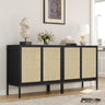 Sideboard Cabinet with Natural Rattan Decorated Doors