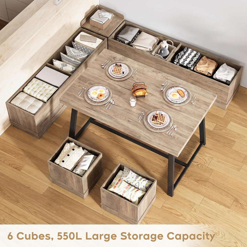 6-Piece Breakfast Nook Dining Set with Storage, Seats 4–6