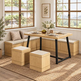 6-Piece Breakfast Nook Dining Set with Storage, Seats 4–6