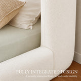 Cloud Bed Frame — Plush Wavy Wingback Headboard | No Box Spring | White | Queen & King 19