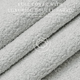 Cloud Boucle Bed Frame | Rounded Headboard, Solid Wood Legs, No Box Spring Needed grey