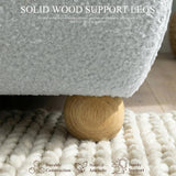 Cloud Boucle Bed Frame | Rounded Headboard, Solid Wood Legs, No Box Spring Needed grey