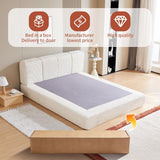 Cloud Bed Frame - Queen Upholstered Linen Platform Bed Frame, 1-Minute Tool-Free Setup, Modern Padded Headboard Mattress Foundation, Supportive Dual-Core Silent Bed Frame