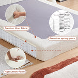 Cloud Bed Frame - Queen Upholstered Linen Platform Bed Frame, 1-Minute Tool-Free Setup, Modern Padded Headboard Mattress Foundation, Supportive Dual-Core Silent Bed Frame