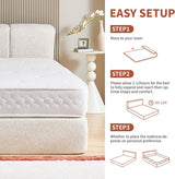 Cloud Bed Frame - Queen Upholstered Linen Platform Bed Frame, 1-Minute Tool-Free Setup, Modern Padded Headboard Mattress Foundation, Supportive Dual-Core Silent Bed Frame