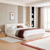 Cloud Bed Frame - Queen Upholstered Linen Platform Bed Frame, 1-Minute Tool-Free Setup, Modern Padded Headboard Mattress Foundation, Supportive Dual-Core Silent Bed Frame