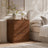 Curved Nightstand with Hidden Drawer | 3 Push-to-Open Drawers | Natural Oak & Walnut 10
