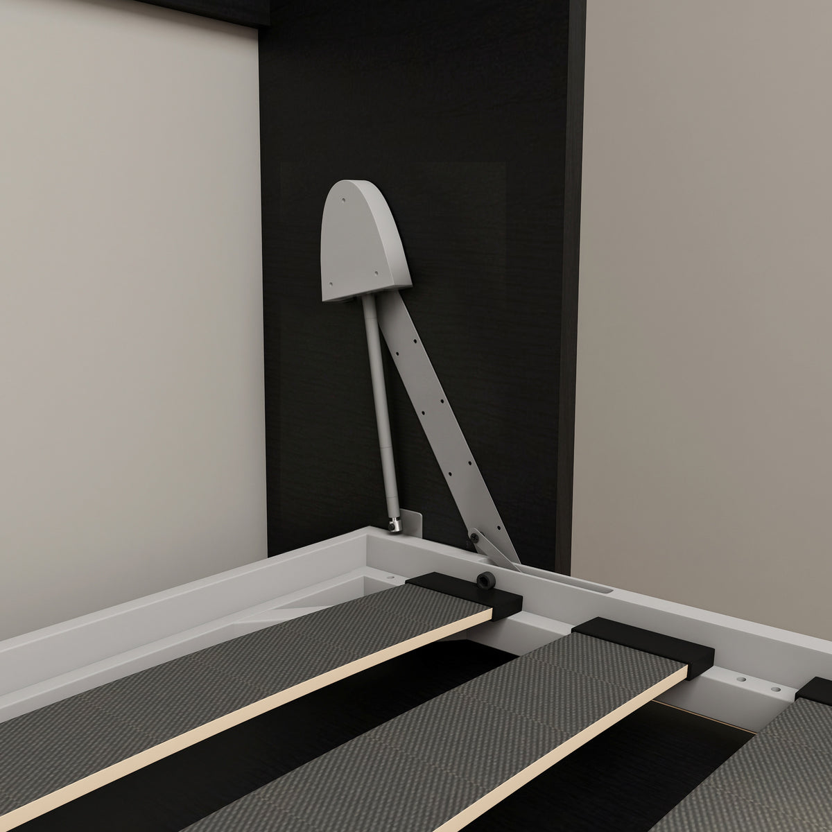 Queen Horizontal Murphy Bed with Desk – Black