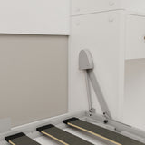 Queen Horizontal Murphy Bed with Storage Cabinets – White