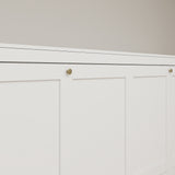 Queen Horizontal Murphy Bed with Desk – White