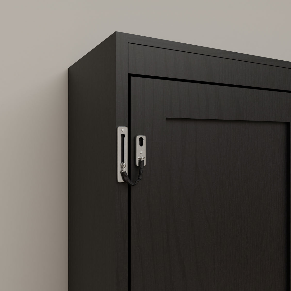 Queen Horizontal Murphy Bed with Folding Cabinet – Black