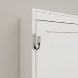 Queen Horizontal Murphy Bed with Storage Cabinets – White
