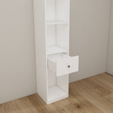 Queen Horizontal Murphy Bed with Storage Cabinets – White