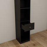 Queen Horizontal Murphy Bed with Storage Cabinets – Black